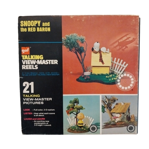Gaf view master talking reel Peanuts charlie brown snoopy the red barn - Picture 1 of 4